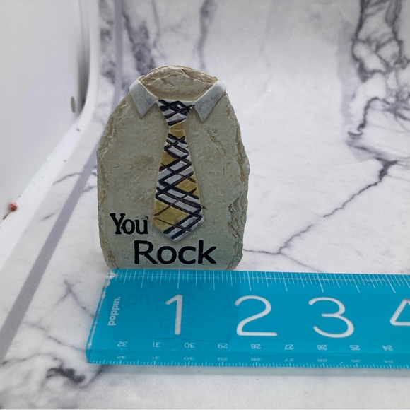 Ganz Father’s Day “You Rock” Resin Faux Rock Yellow White Tie New Gift Present - Picture 5 of 5